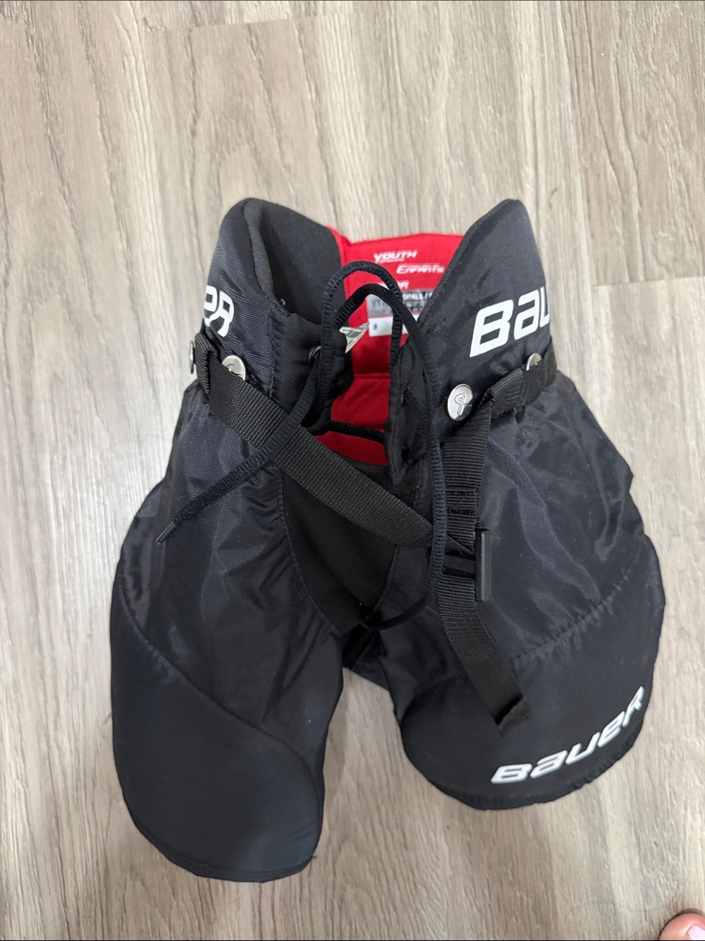Bauer Black Hockey Pants with Red Liner